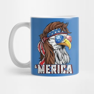 Merica USA American Flag Patriotic 4th of July Bald Eagle Mug